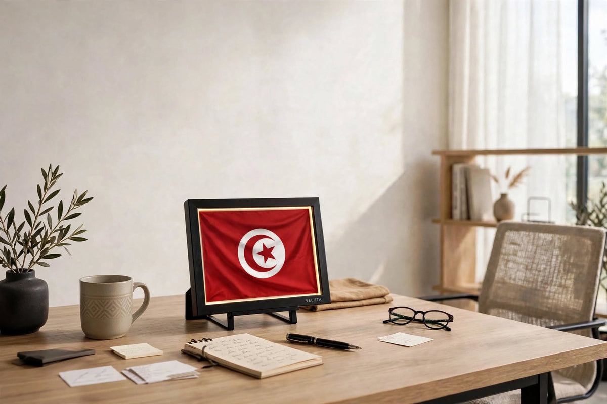 3D LED Flag Tableau - Tunisia