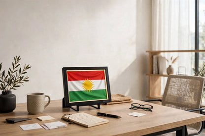 3D LED Flag Tableau - Kurdistan Flag - Lenticular Waving Wall Art | Type-C Powered | 3 Sizes | VELUTA
