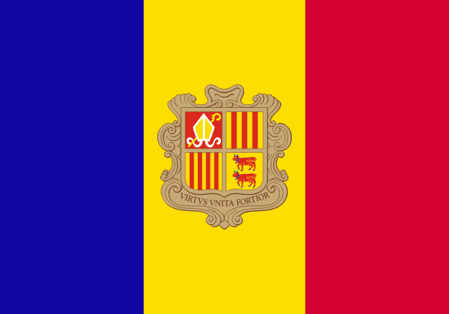 Andorra Flag - VELUTA Living Room Night LED Glow Premium Product Photo Real Tableau - Kurdistan Style