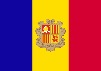 Andorra Flag - VELUTA Living Room Night LED Glow Premium Product Photo Real Tableau - Kurdistan Style