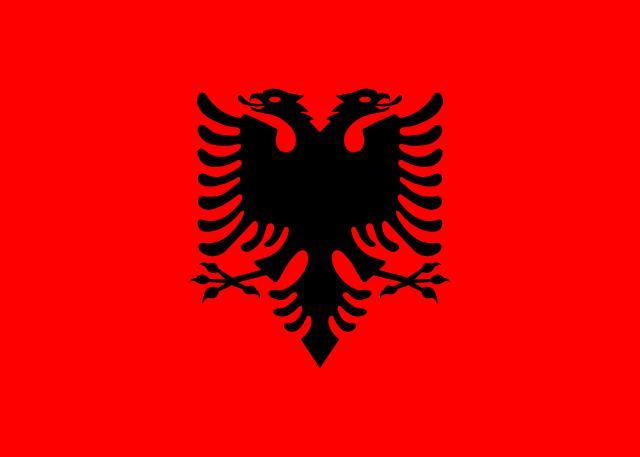 Albania Flag - VELUTA Living Room Night LED Glow Premium Product Photo Real Tableau - Kurdistan Style