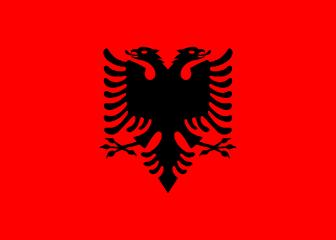 Albania Flag - VELUTA Office Daylight Lifestyle Premium Wall Art
