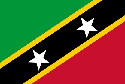 Saint Kitts and Nevis Flag - VELUTA Living Room Night LED Glow Premium Product Photo Real Tableau - Kurdistan Style