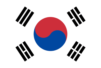 Korea South Flag - VELUTA Living Room Night LED Glow Premium Product Photo Real Tableau - Kurdistan Style