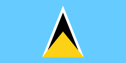 Saint Lucia Flag - VELUTA Living Room Night LED Glow Premium Product Photo Real Tableau - Kurdistan Style
