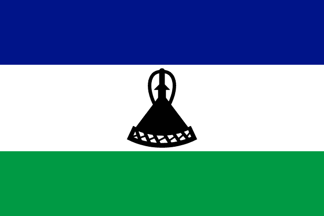 Lesotho Flag - VELUTA Living Room Night LED Glow Premium Product Photo Real Tableau - Kurdistan Style
