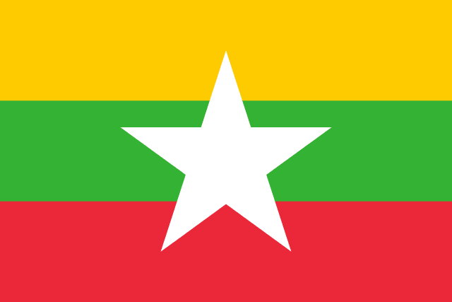 Myanmar Flag - VELUTA Living Room Night LED Glow Premium Product Photo Real Tableau - Kurdistan Style