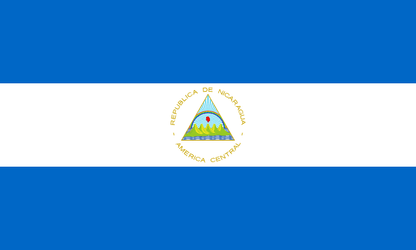 Nicaragua Flag - VELUTA Living Room Night LED Glow Premium Product Photo Real Tableau - Kurdistan Style