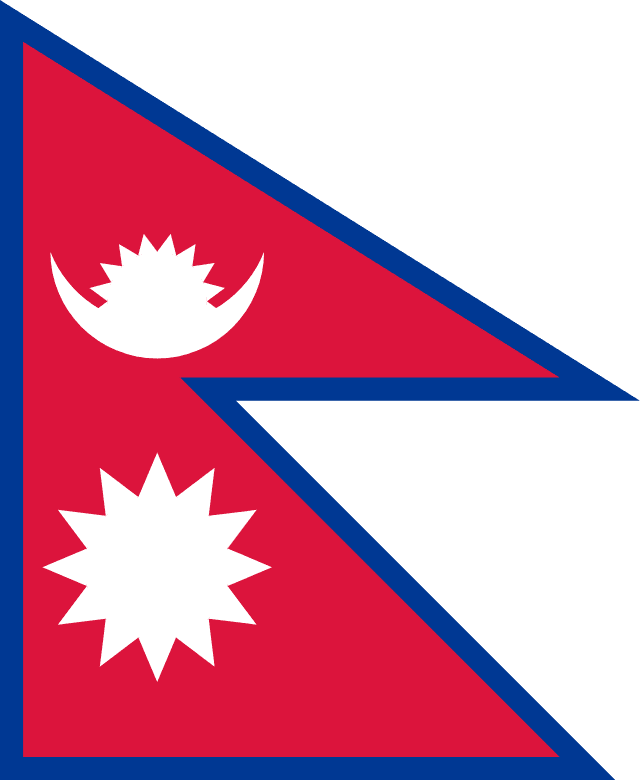 Nepal Flag - VELUTA Living Room Night LED Glow Premium Product Photo Real Tableau - Kurdistan Style