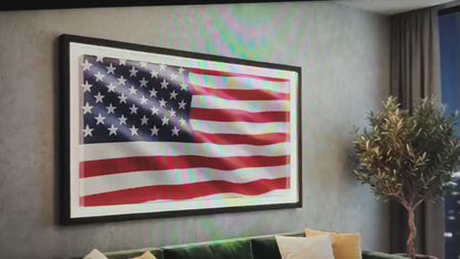 3D LED Flag Tableau - Lenticular Waving Flag Wall Art | Type-C Powered | Custom Flag