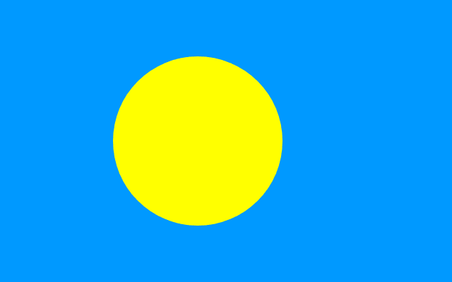 Palau Flag - VELUTA Living Room Night LED Glow Premium Product Photo Real Tableau - Kurdistan Style