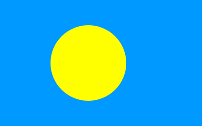 Palau Flag - VELUTA Living Room Night LED Glow Premium Product Photo Real Tableau - Kurdistan Style