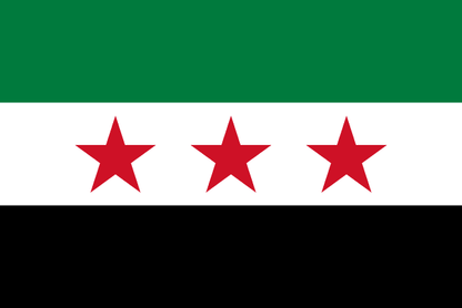 Syria Flag - VELUTA Living Room Night LED Glow Premium Product Photo Real Tableau - Kurdistan Style