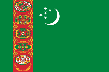Turkmenistan Flag - VELUTA Office Daylight Lifestyle Premium Wall Art