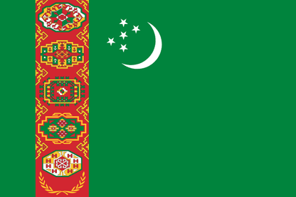 Turkmenistan Flag - VELUTA Living Room Night LED Glow Premium Product Photo Real Tableau - Kurdistan Style